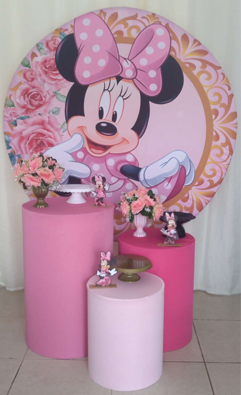 Minnie Rosa Kit Opala  - Gisa Festas -Pegue e Monte