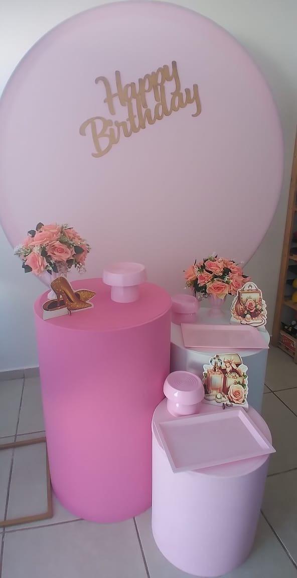 Kit Prata Rosa - Gisa Festas -Pegue e Monte