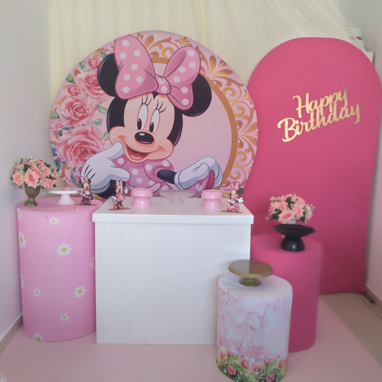 Minnie Rosa Kit Diamante - Gisa Festas -Pegue e Monte