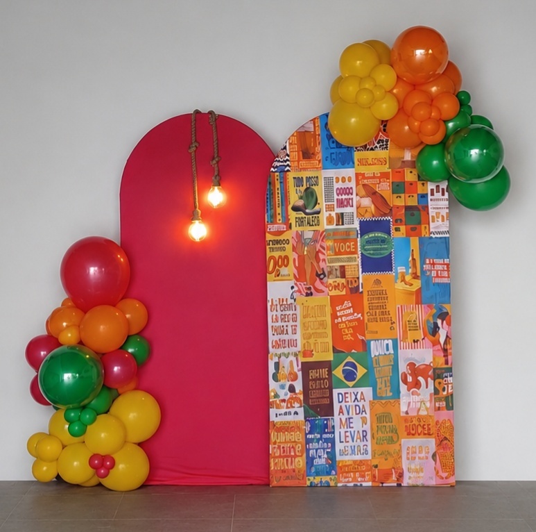 Arco Colorido (2 Cachos de Balões) - Leilan Festas 