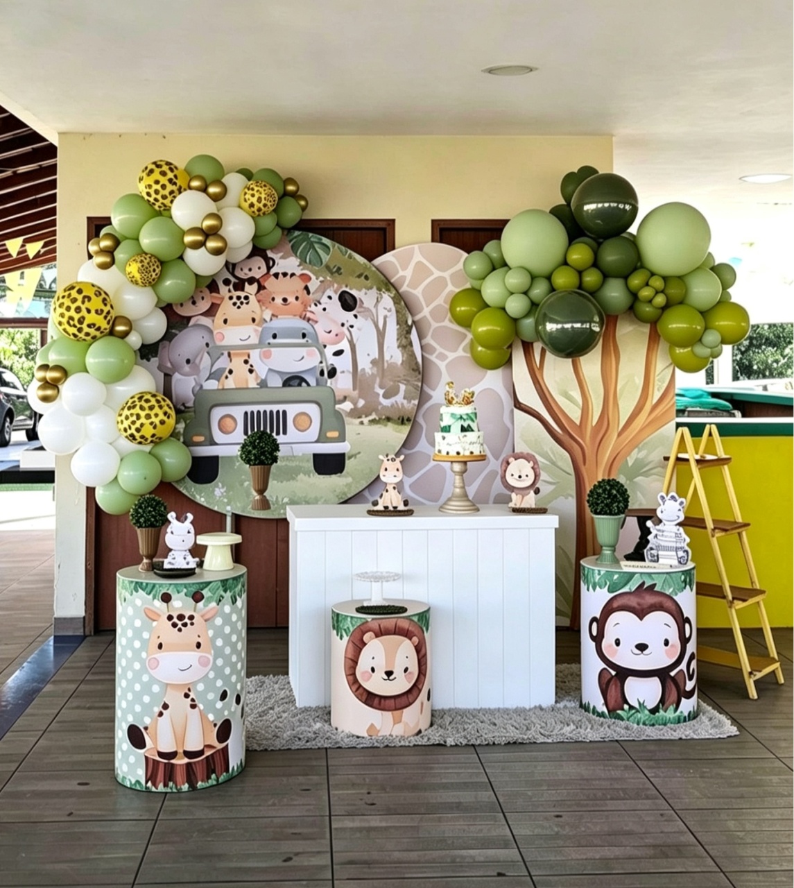 Safari Baby Kit G Com Balões - Leilan Festas 