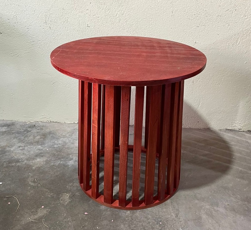 Mesa Rustica Redonda Ripada P - Fulô Decor 