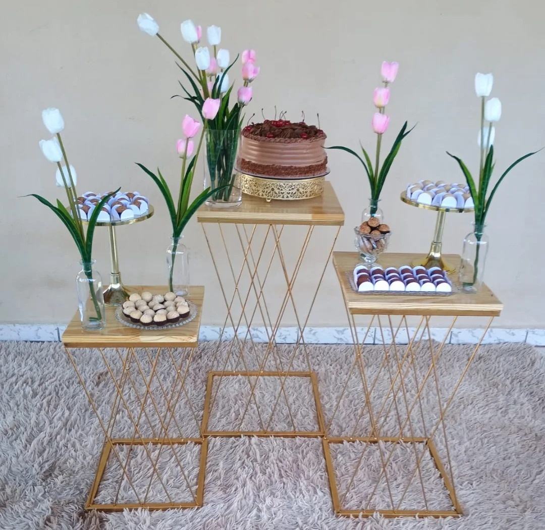 Kit 3 Mesas Luxo - Fulô Decor 