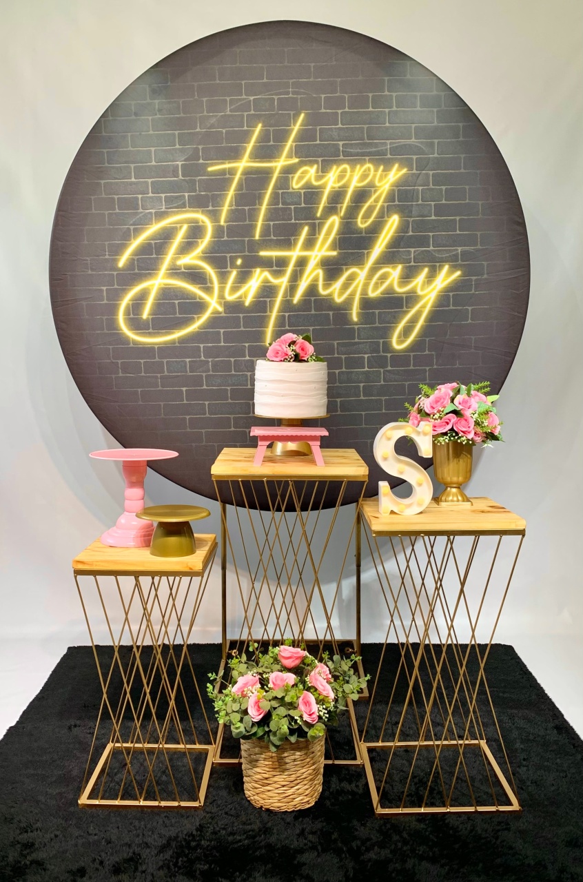 Kit Bronze Happy Birthday Feminino Rosa - peguemontevip