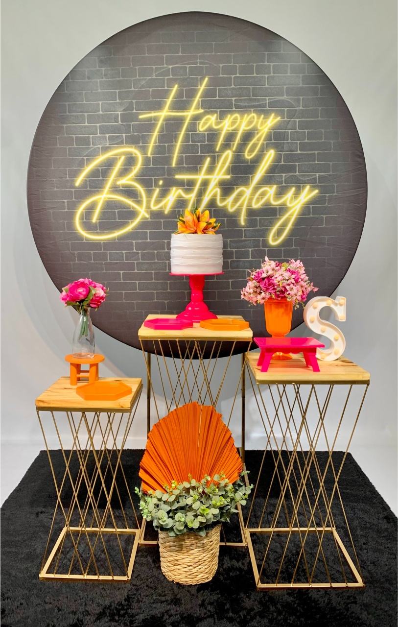 Kit Bronze Happy Birthday Feminino Tropical - peguemontevip