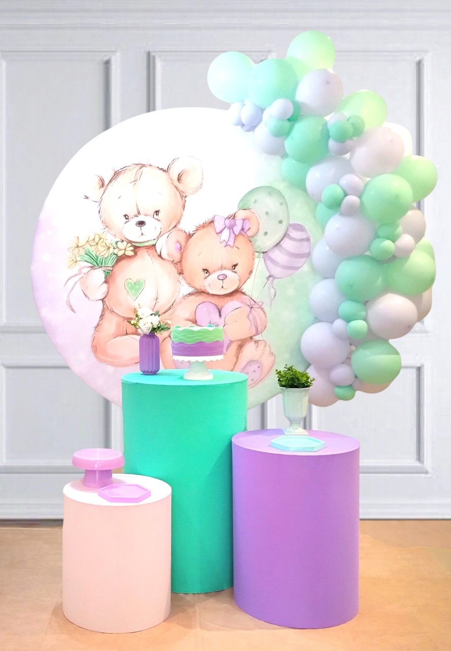 Kit Bronze  Chá Revelação Urso Verde/Lilás - peguemontevip