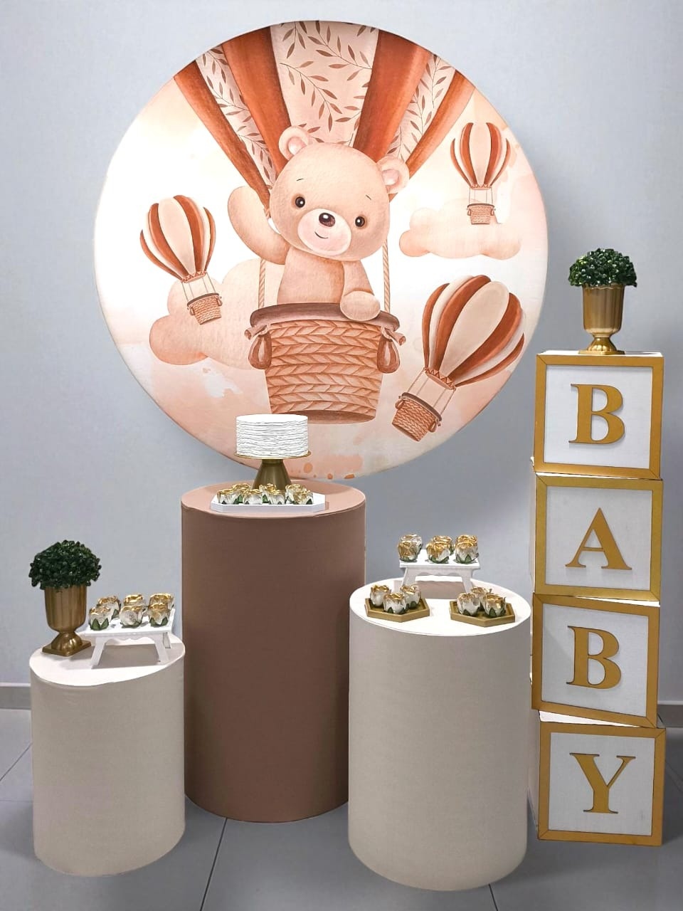Chá Revelação - Ursinho Baloeiro Neutro - Kit Diamante - FestBox