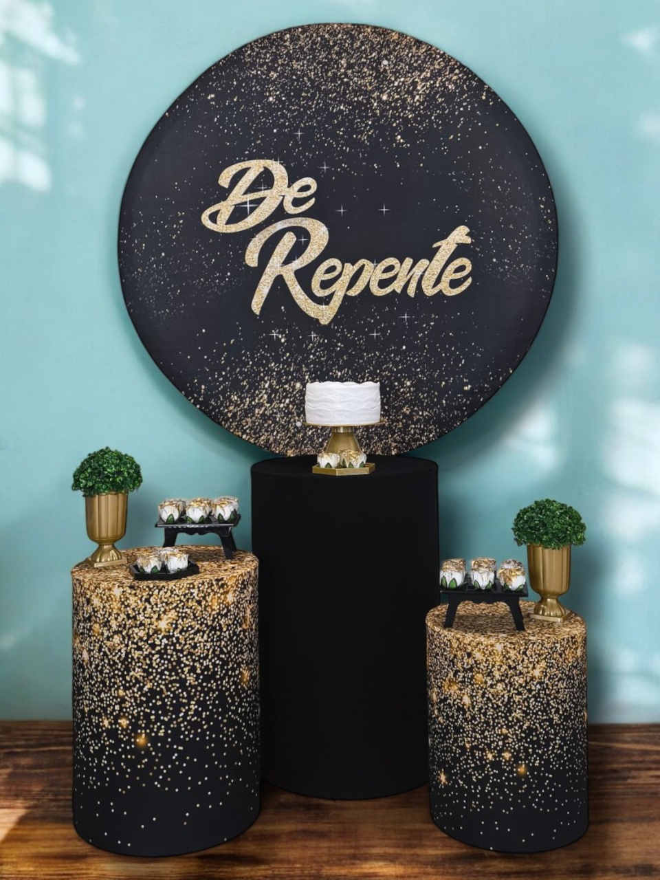 de Repente Preto E Dourado - Kit Ouro - FestBox