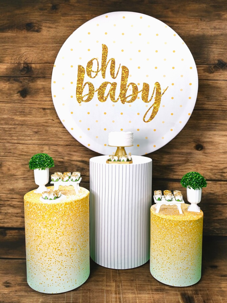 Chá de Bebê - Oh Baby Neutro - Kit Ouro - FestBox