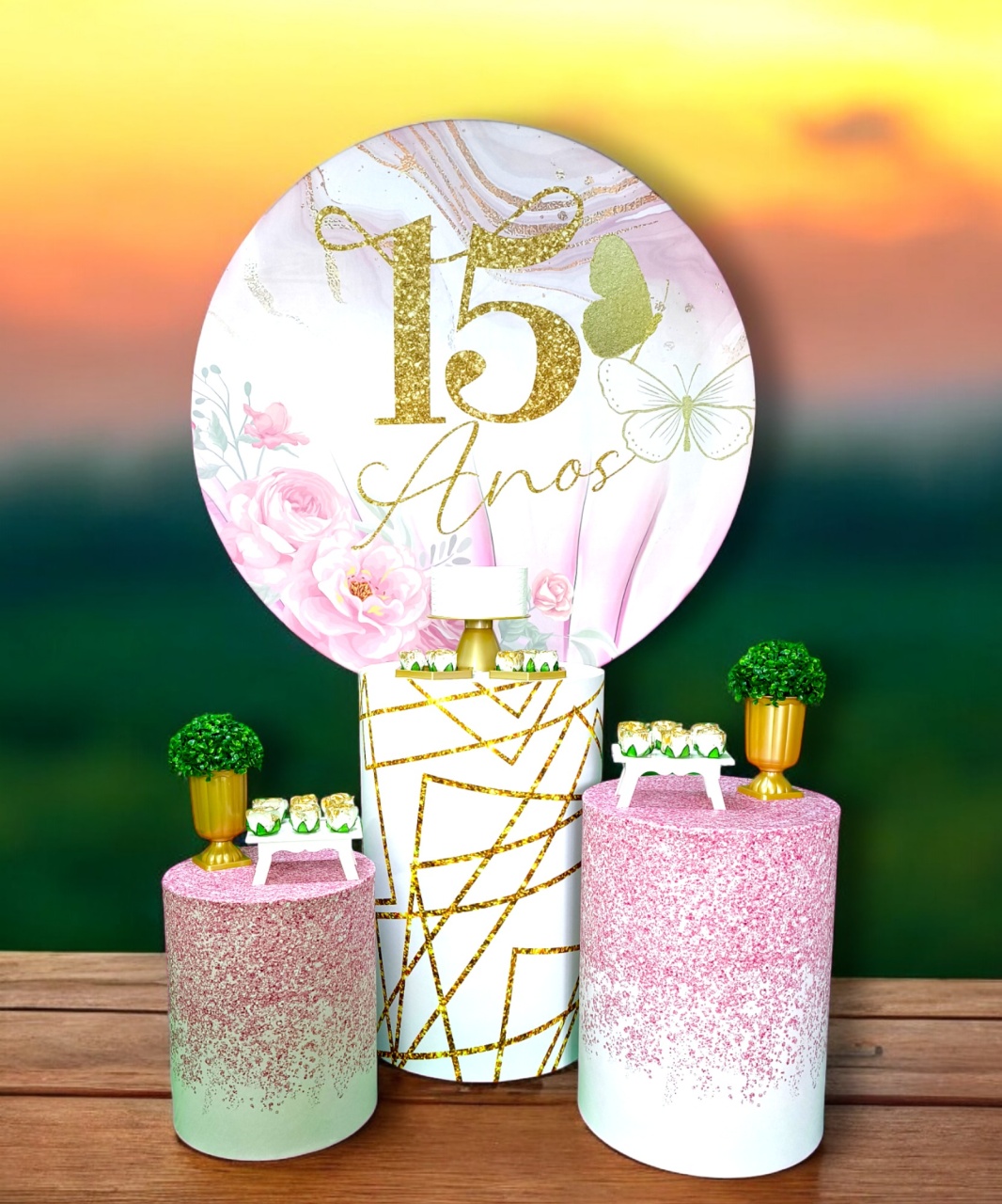 15 Anos Rosa - Kit Ouro - FestBox