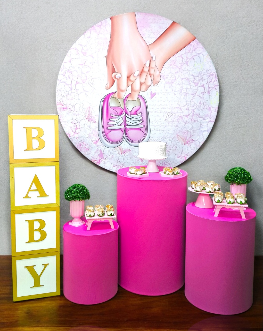 Chá de Bebê - Sapatinho Menina - Kit Diamante - FestBox