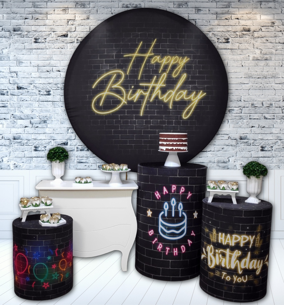 Happy Birthday Neon - Kit Diamante - FestBox