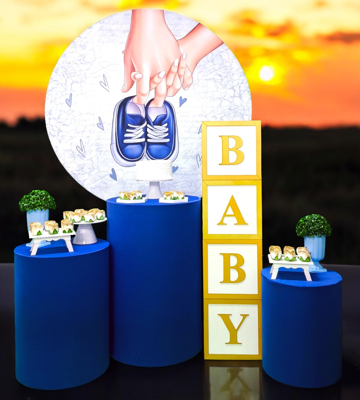 Chá de Bebê - Sapatinho Menino - Kit Diamante - FestBox