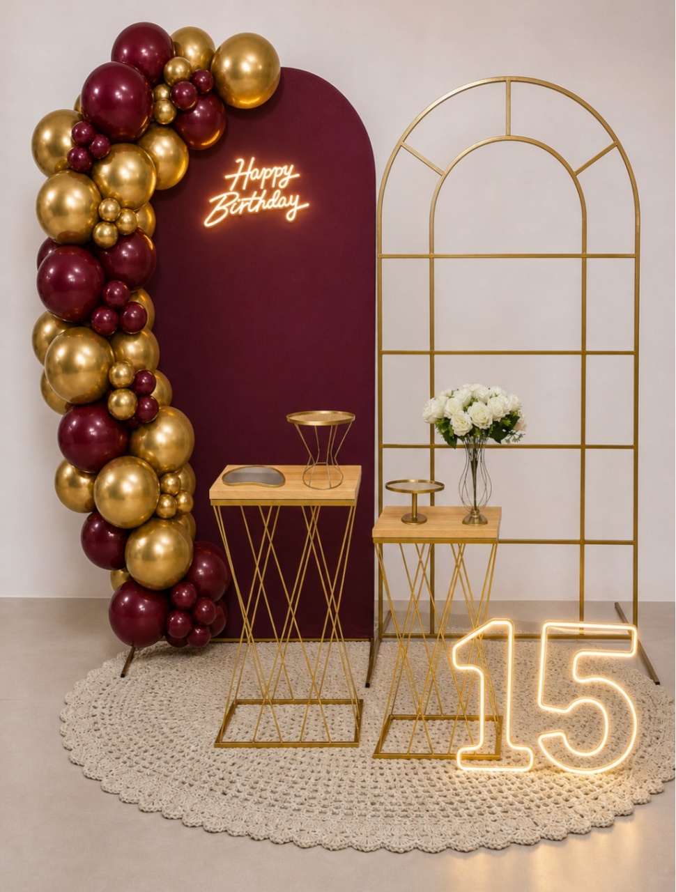 Aniversário Adulto - Mesas Cubo Aramadas - FestBox