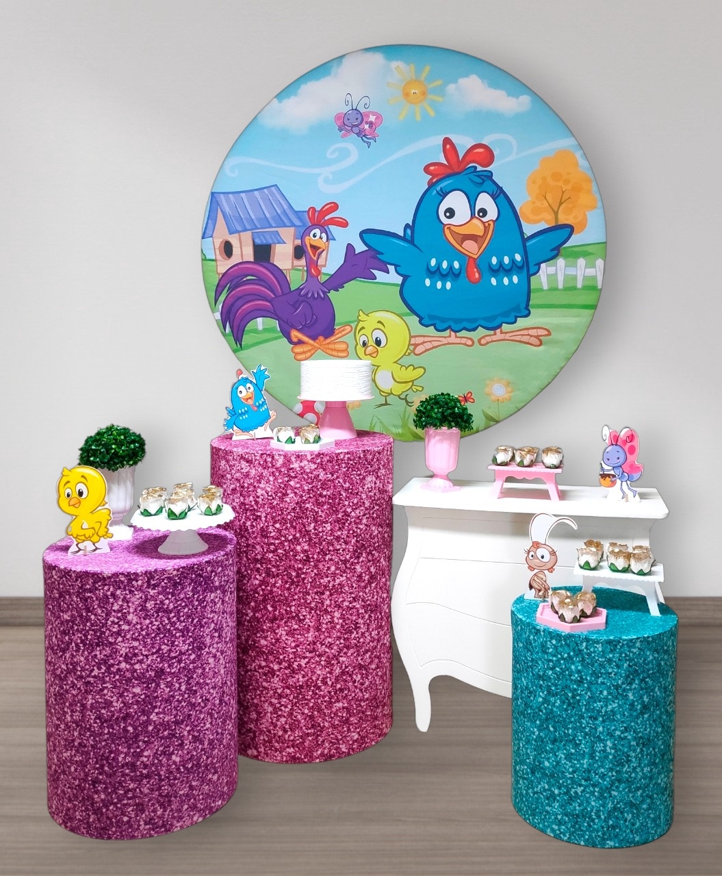 Galinha Pintadinha Menina - Kit Diamante - FestBox