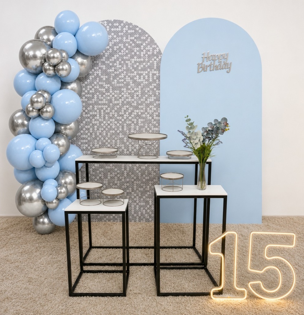 Aniversário Adulto - Azul E Prateado - FestBox