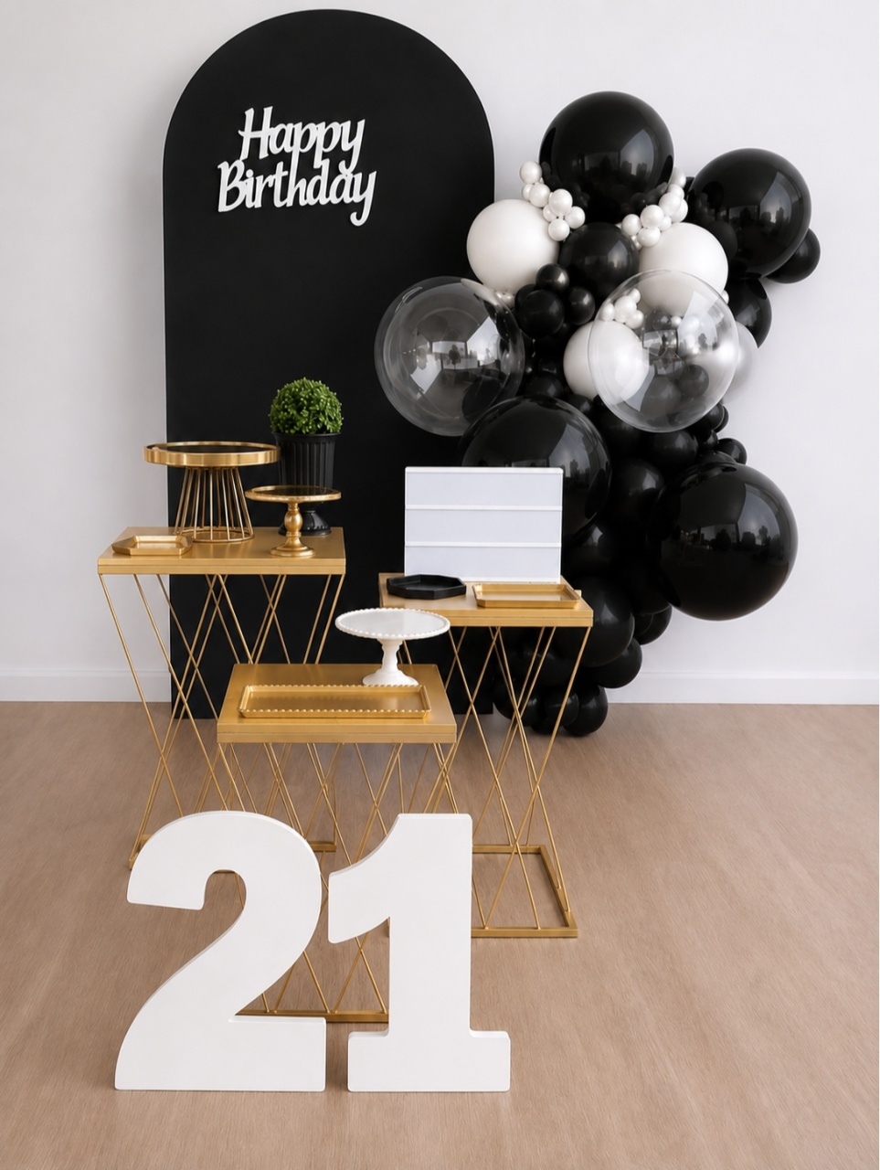 Kit Karina Happy Birthday Preto E Branco - laladecor