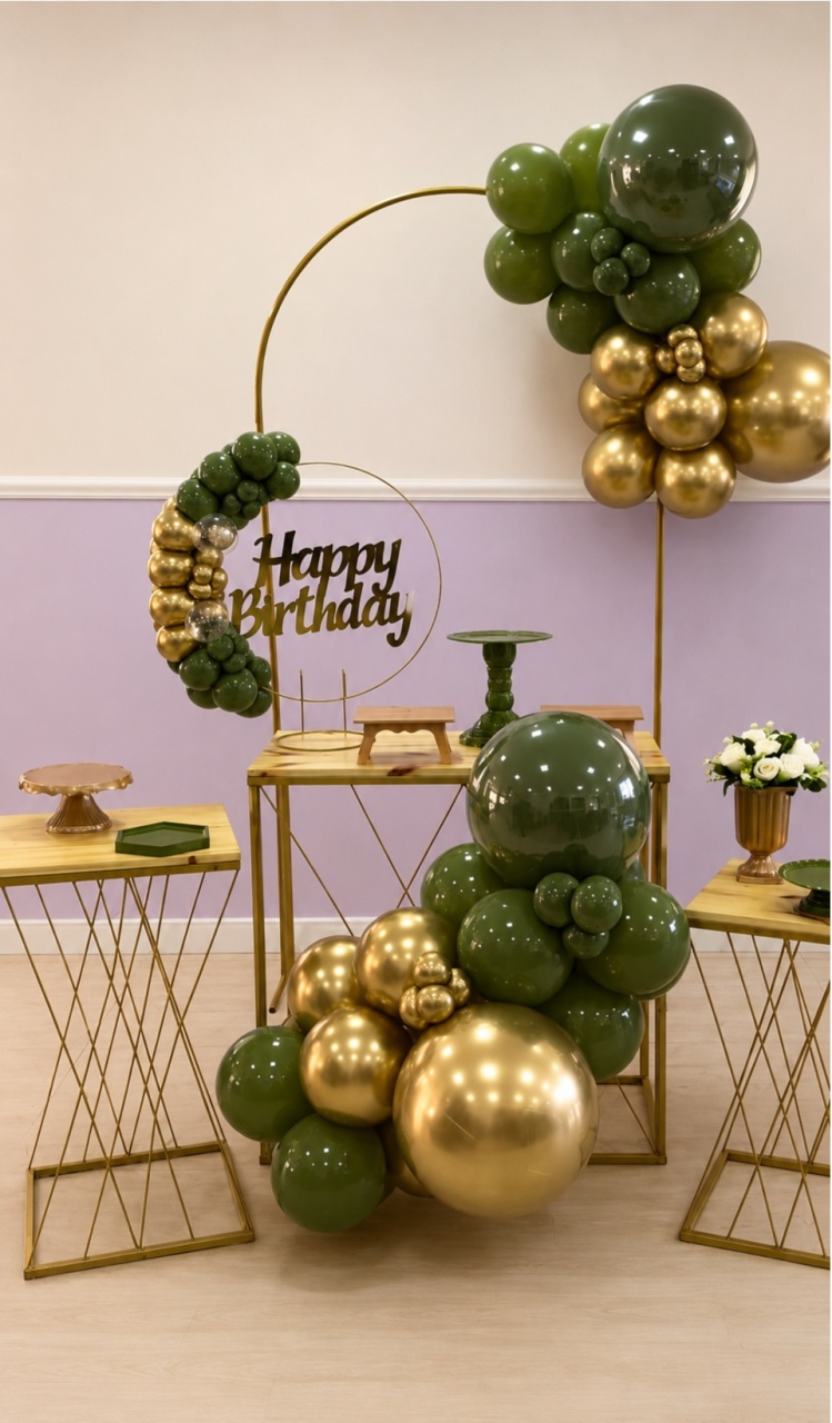 Kit Isabella Verde E Dourado - laladecor