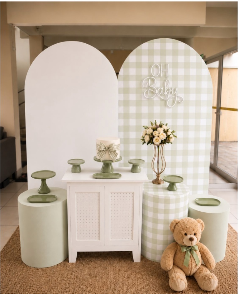 Chá de Bebe /Revelaçao Verde E Branco - laladecor
