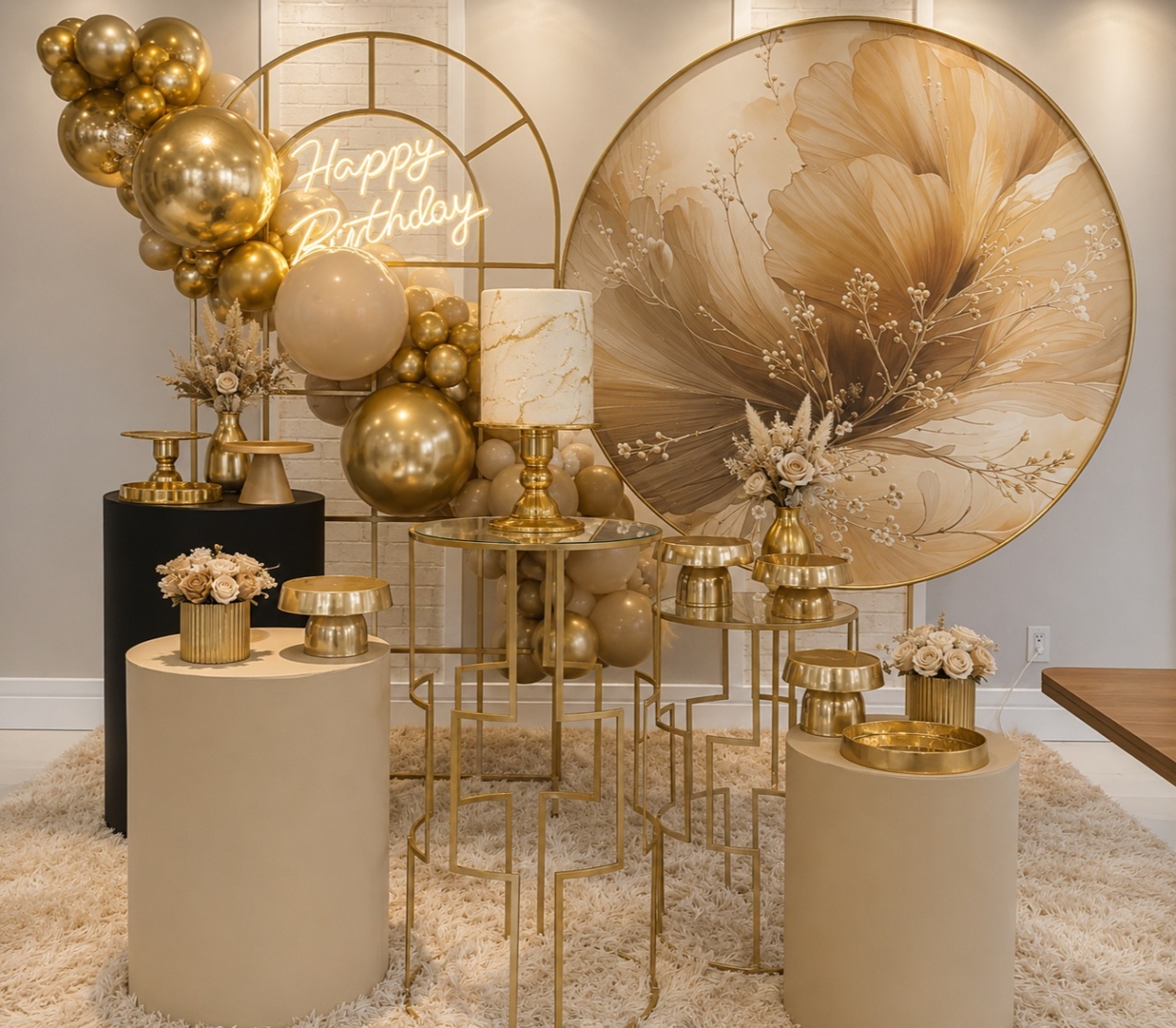 Composiçao Flor Dourada Luxo - laladecor