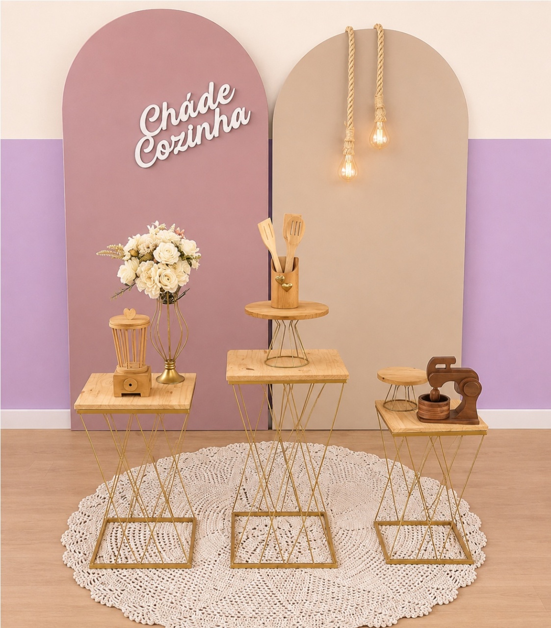 Cha de Casa Nova Rose E Bege - laladecor