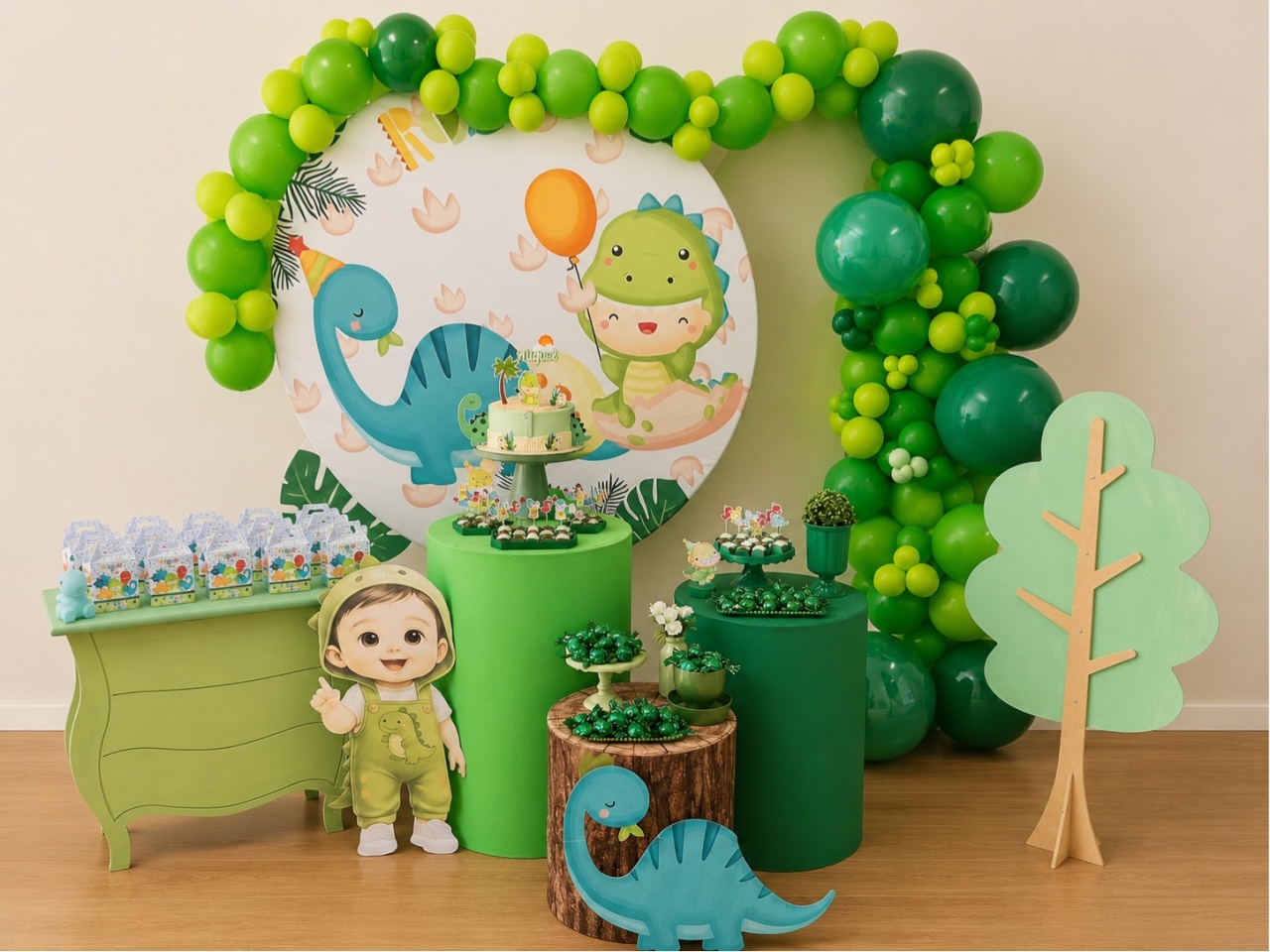 Kit Laura Dinossauro Branco - laladecor