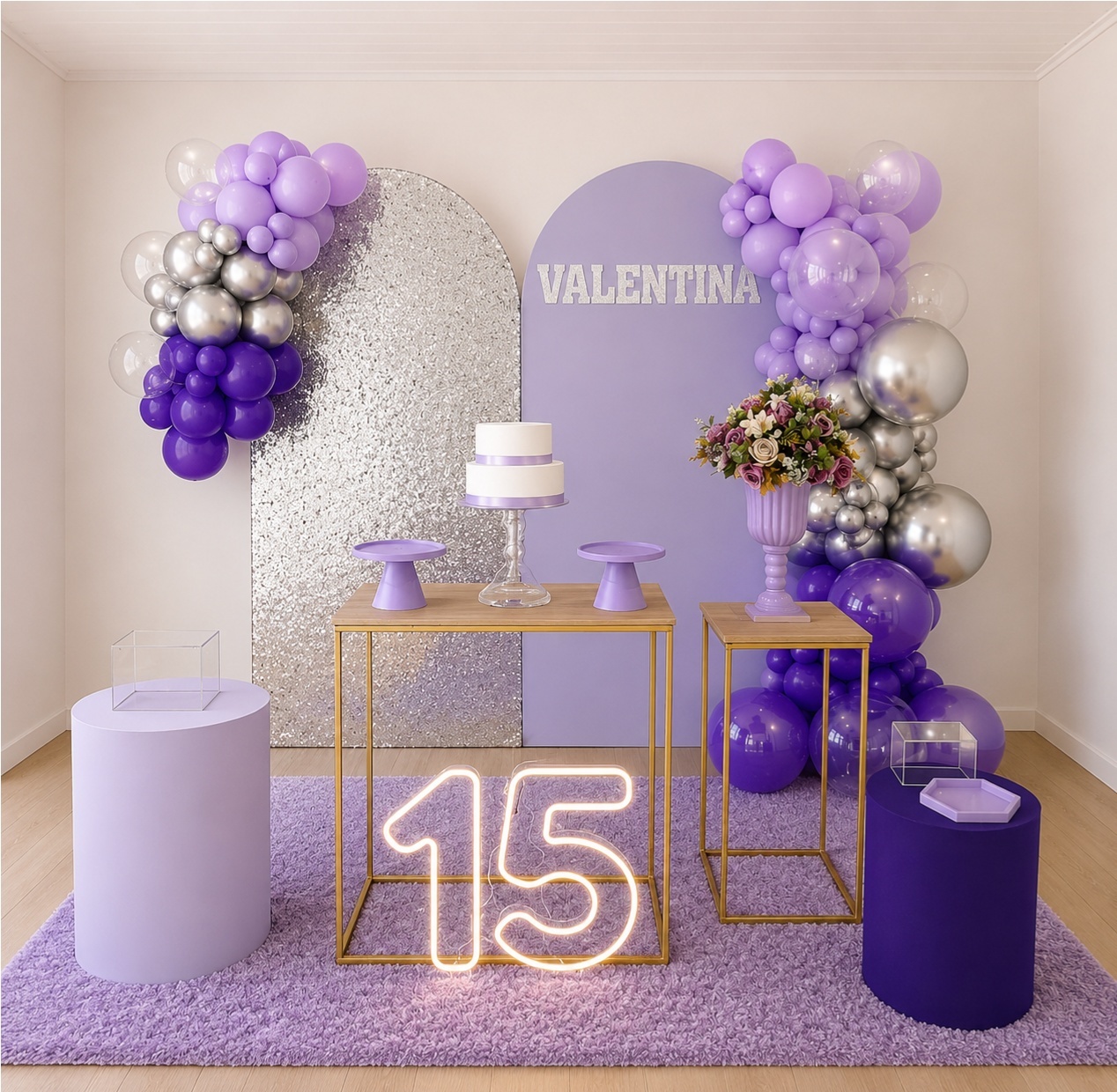 Composiçao 15 Anos Lilás - laladecor