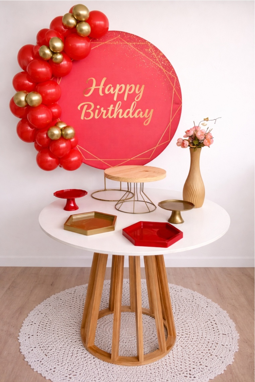 Kit Thais Happy Birthday Vermelho - laladecor