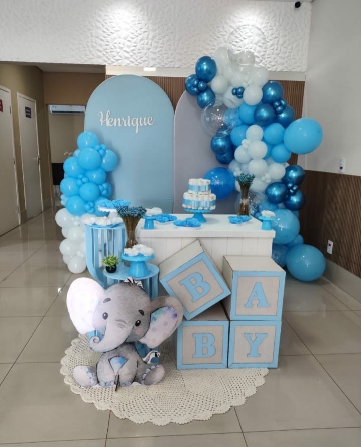 Decoração - Elefante Azul - EXALTE FESTAS