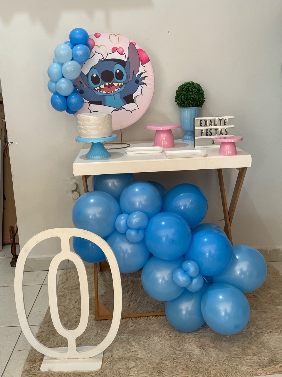 Festa Na Mesa Completa - Stitch Com Corações - EXALTE FESTAS