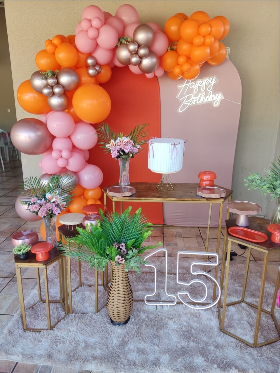Decoração - Laranja E Rose - EXALTE FESTAS