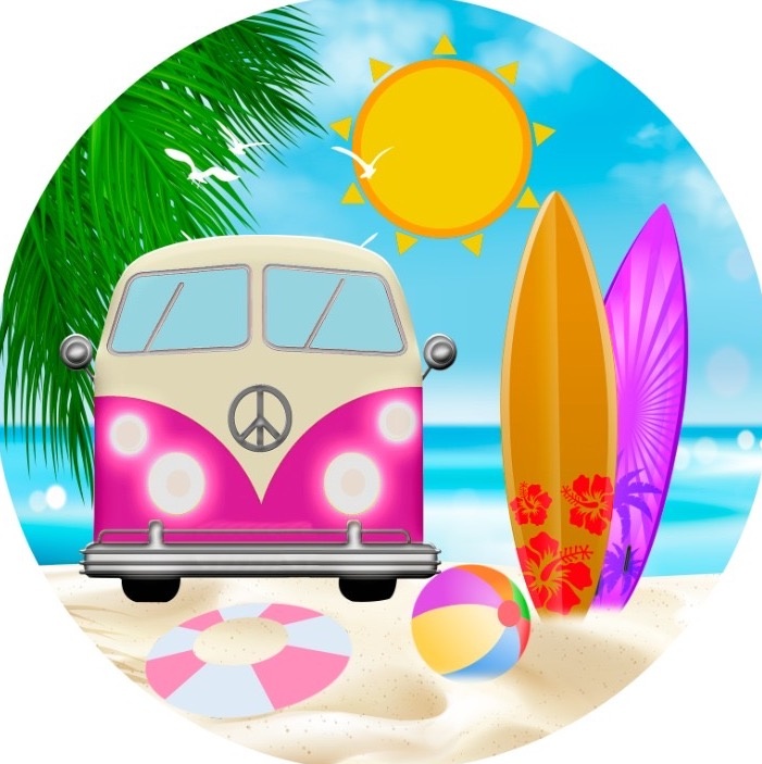 Painel Redondo Tema Praia - Decore Locações