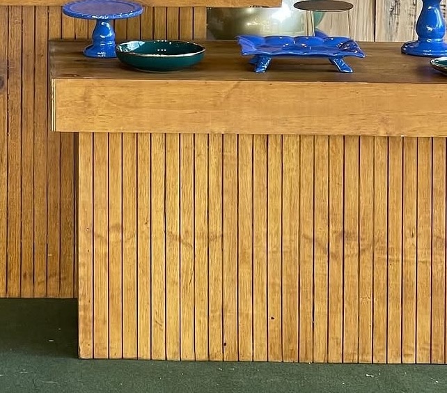 Mesa Rústica Ripada Dobrável P  - Decore Locações