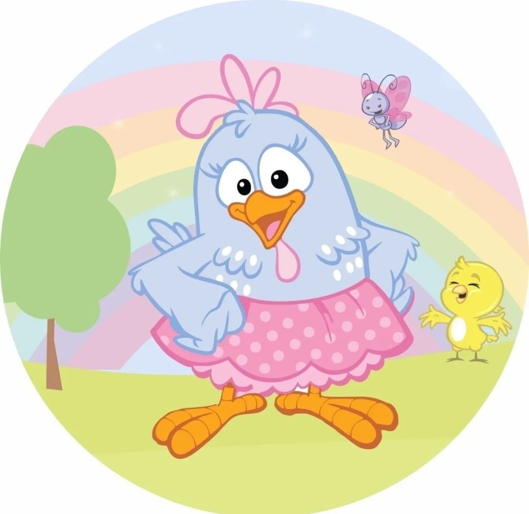 Painel Redondo E Capas Para Cilindros Tema Galinha Pintadinha Menina - Decore Locações