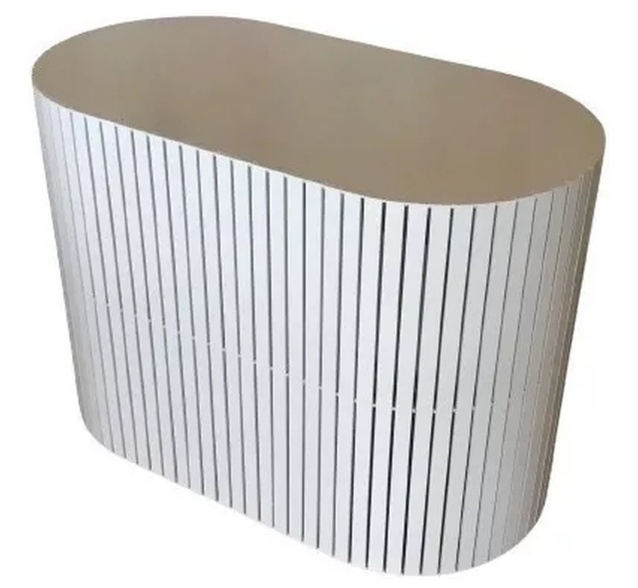 Mesa Oval Ripada Mdf - Decore Locações