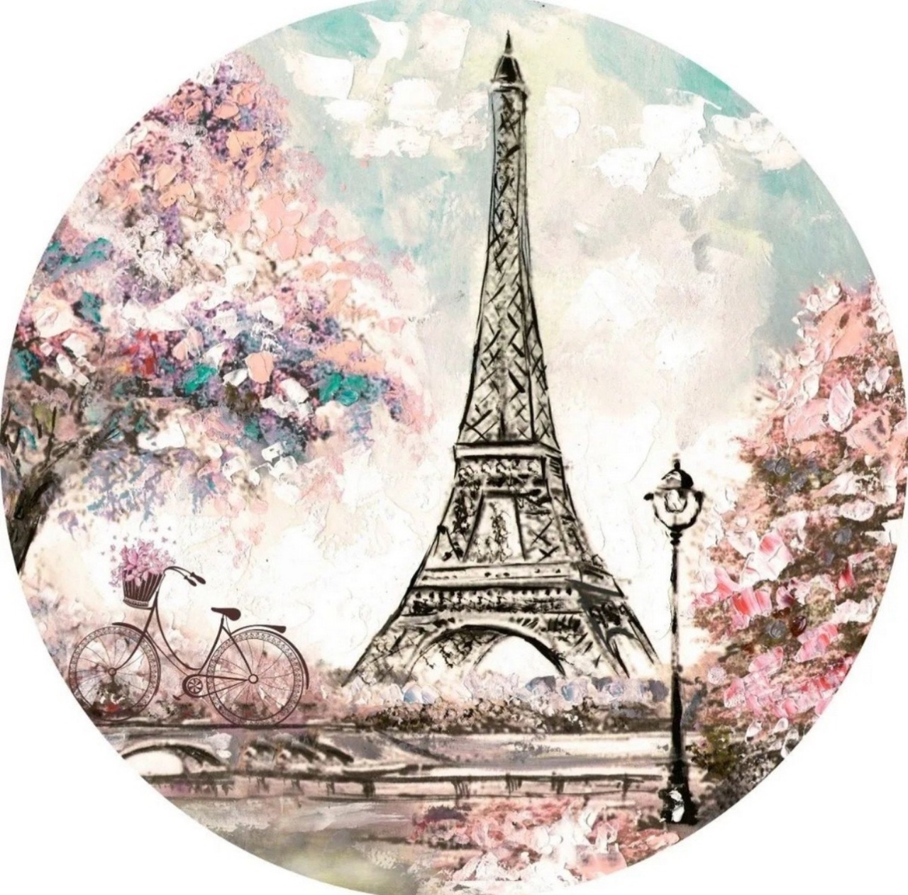 Painel Redondo Tema Paris  - Decore Locações