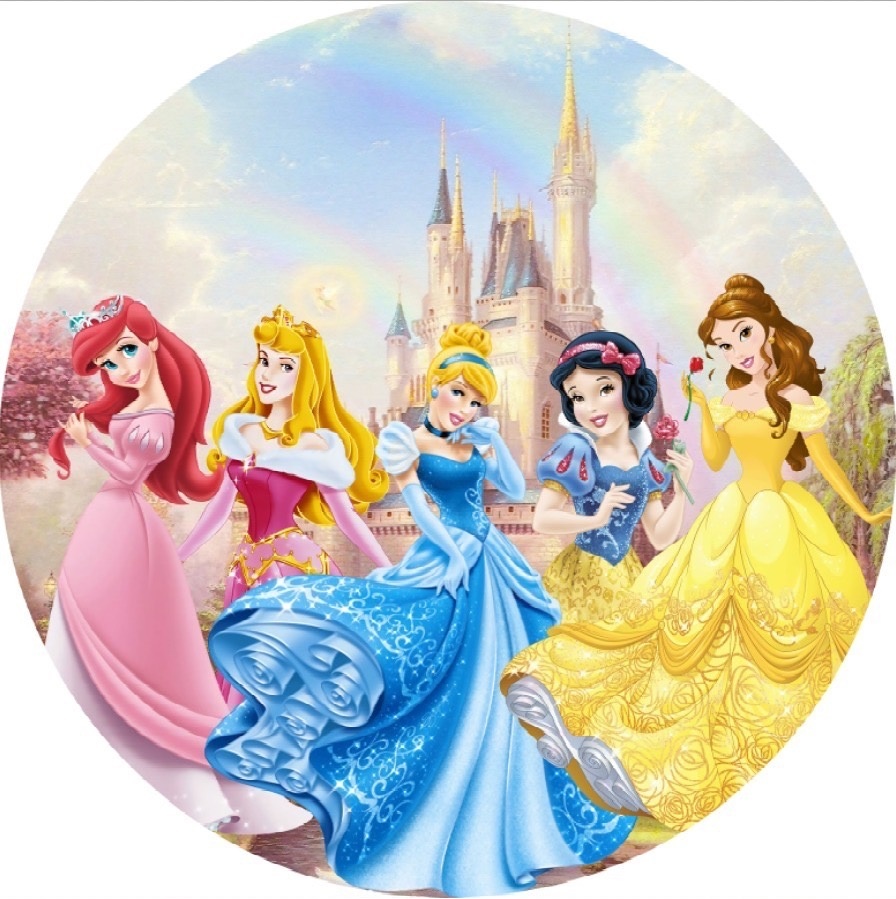 Painel Redondo Tema Princesas  - Decore Locações