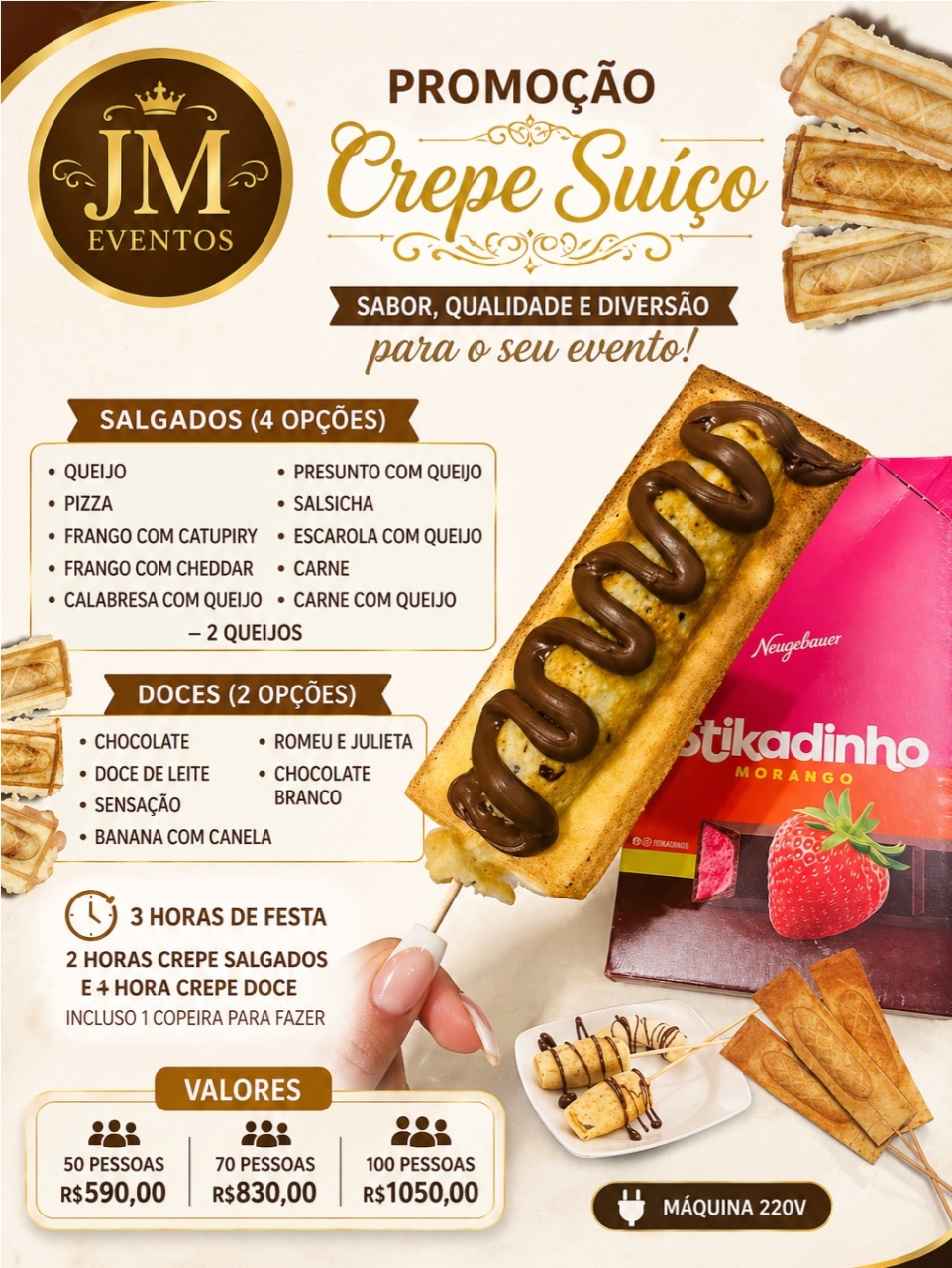 Crepe Suiço 50 Pessoas - JMEVENTOS