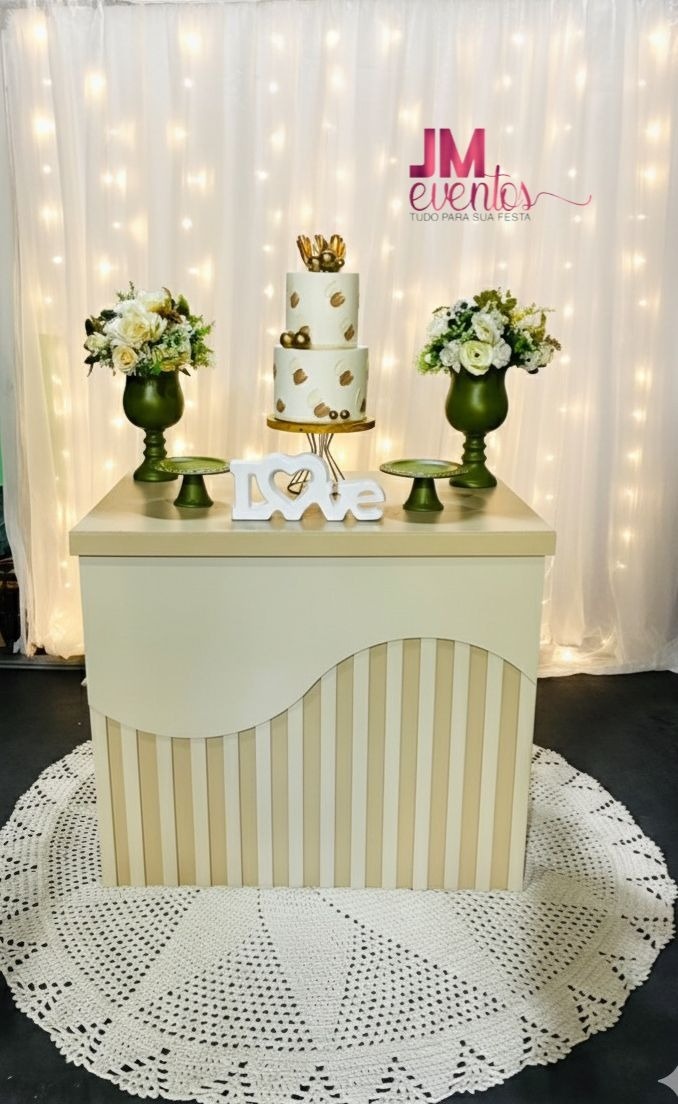 Decoração Casamento Mesa 3D Verde Oliva - JMEVENTOS