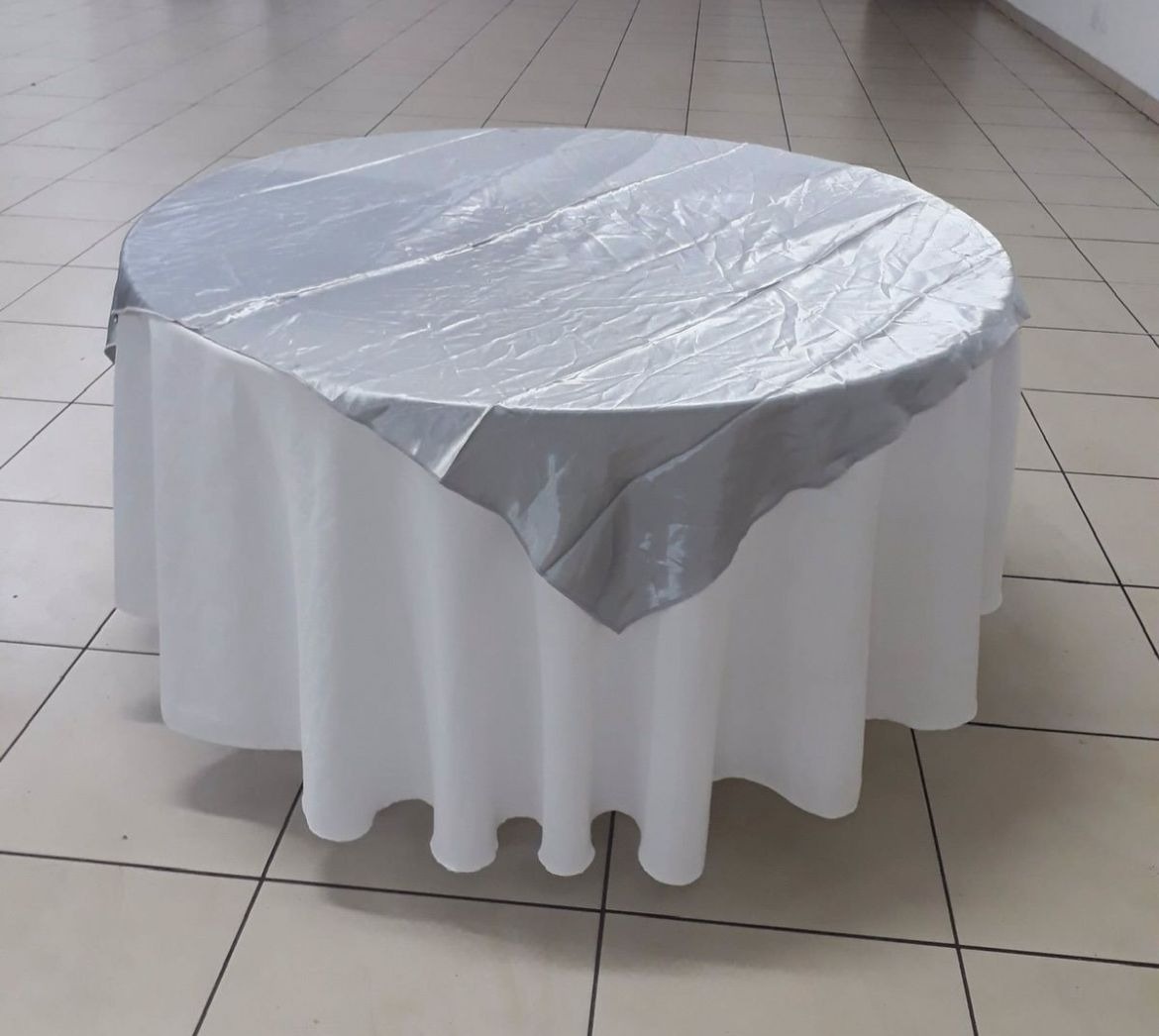 Kit 2,80 Branco + Cetim Prata - JMEVENTOS