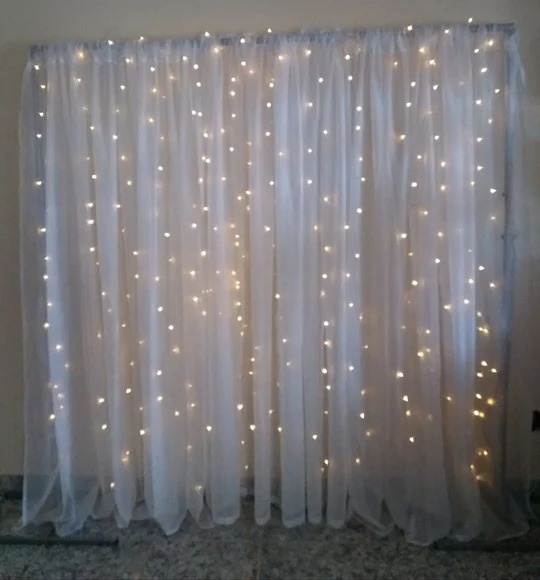 Cortina Voal Com Led - JMEVENTOS