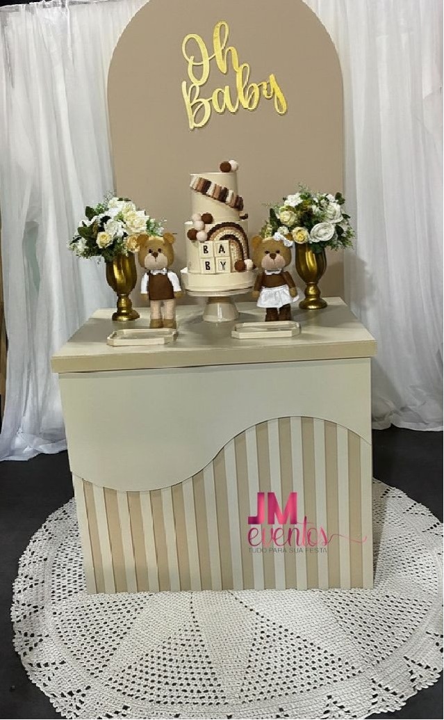 Decoração Chá Revelação  Mesa 3D  - JMEVENTOS