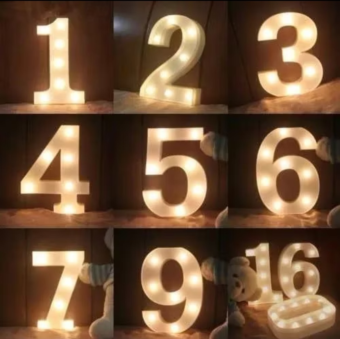Números Luminárias  - AS Pegue e Monte & Festa na Mesa