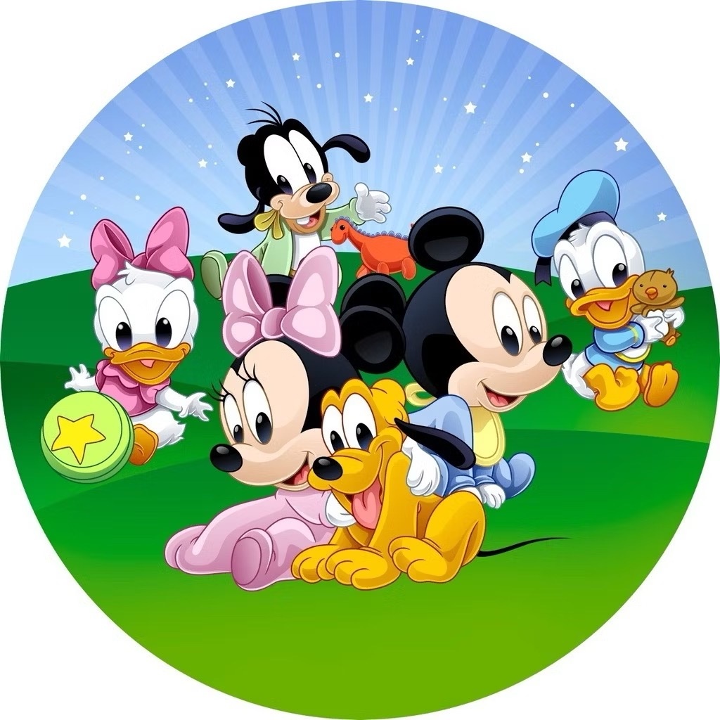 Capa Painel Turma Do  Mickey Baby + Armação de Ferro - A casa do pegue e monte 