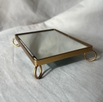 Porta Doces de Ferro  Dourado  C/ Espelho  Retangular Pequeno  - imagem 1