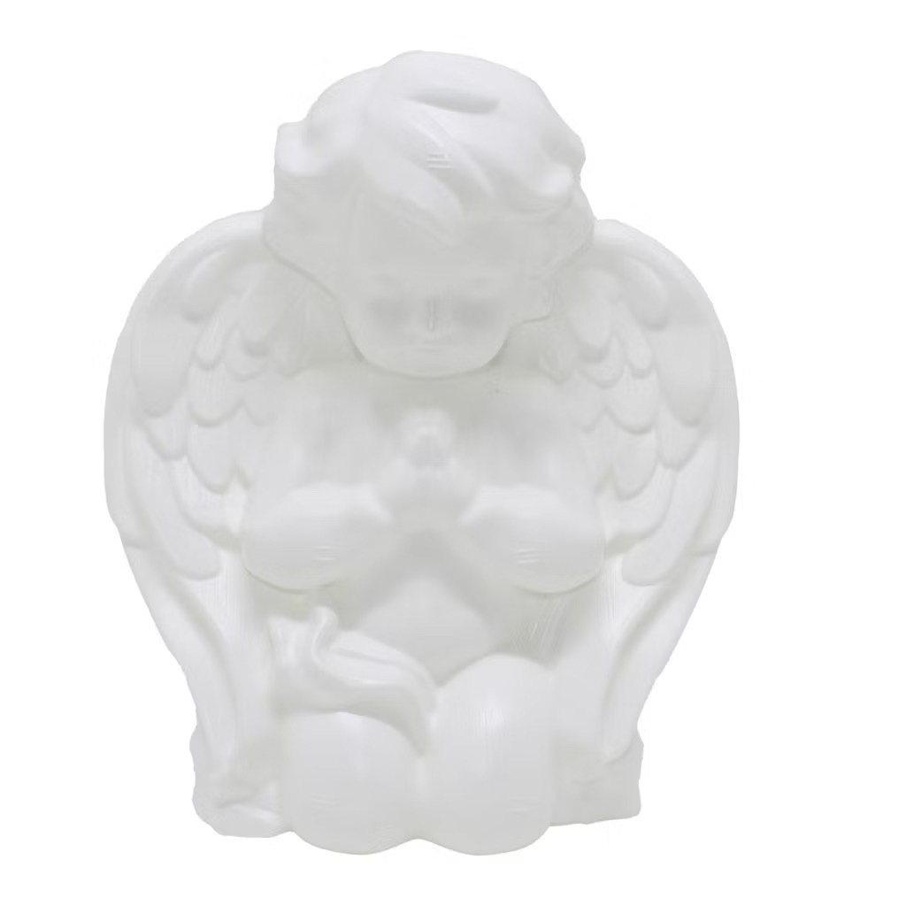 Anjo de Mesa Branco Acrílico  - A casa do pegue e monte 