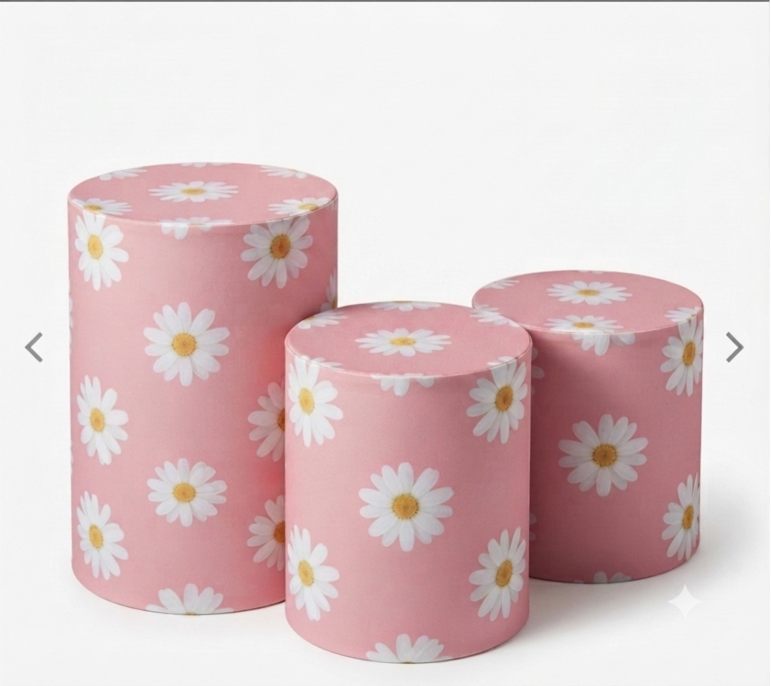 Capas Cilindro Margaridas ( 3 Peças Pequena, Média, Grande) - A casa do pegue e monte 