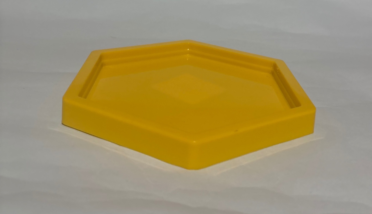 Porta Doce Sextavado Amarelo Pequeno  - A casa do pegue e monte 