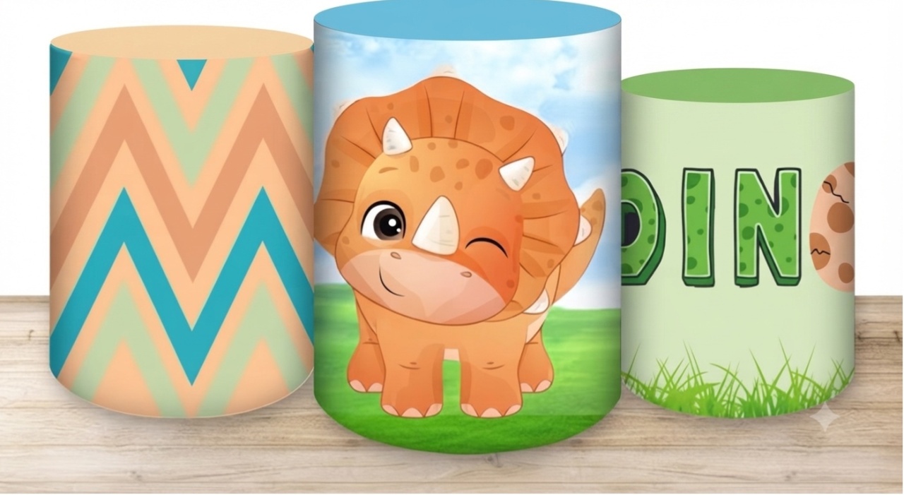 Capa Cilindro Dino (3 Peças Pequena, Média, Grande) - A casa do pegue e monte 