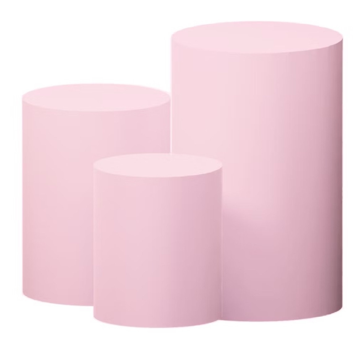 Mesas Cilindro Com Capas Rosa Claro  - A casa do pegue e monte 